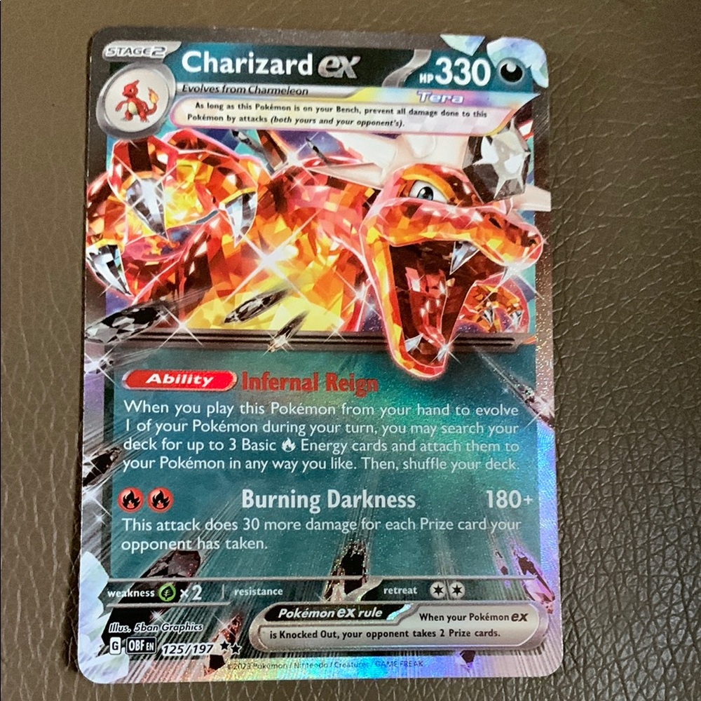 Pokemon Charizard EX Trading Card - Red and Black
